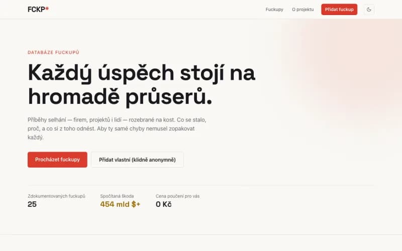 Náhled webu FCKP.cz